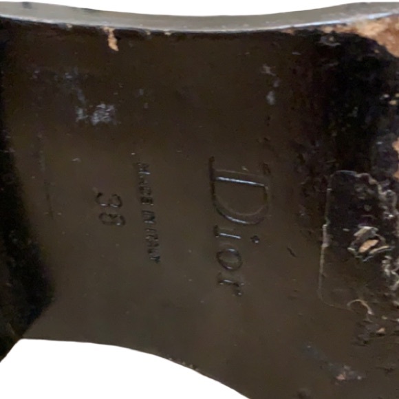 DIOR Black Leather Tall Moto Boots with Silver Designer Logo Buckles - Picture 10 of 10